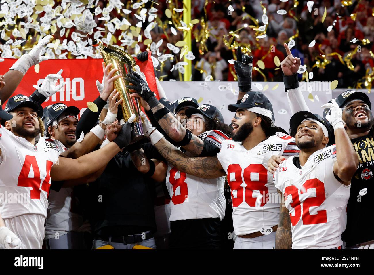 Ohio State celebrates after their win against Notre Dame in the College
