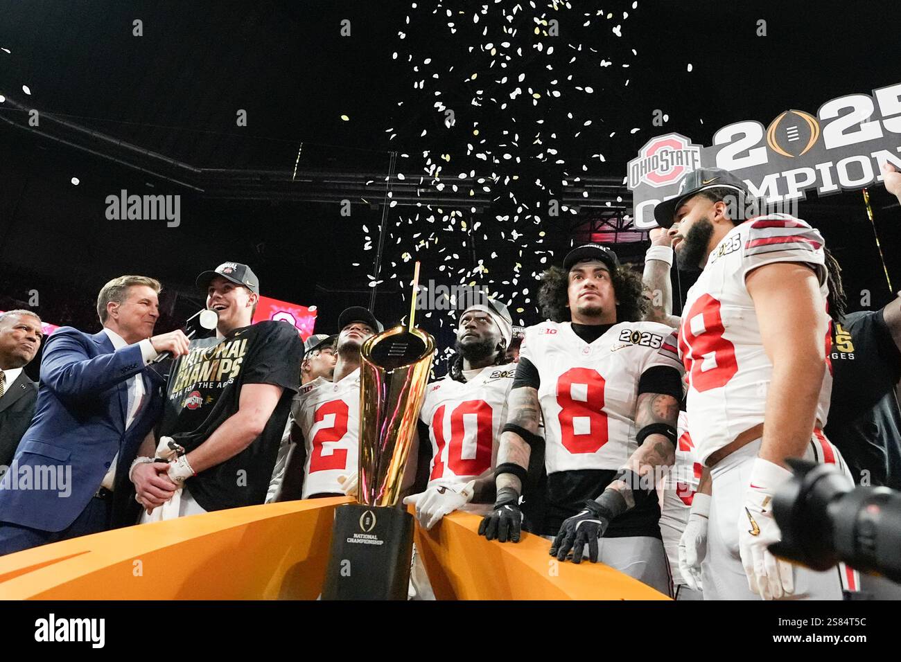 Ohio State celebrates after their win against Notre Dame in the College