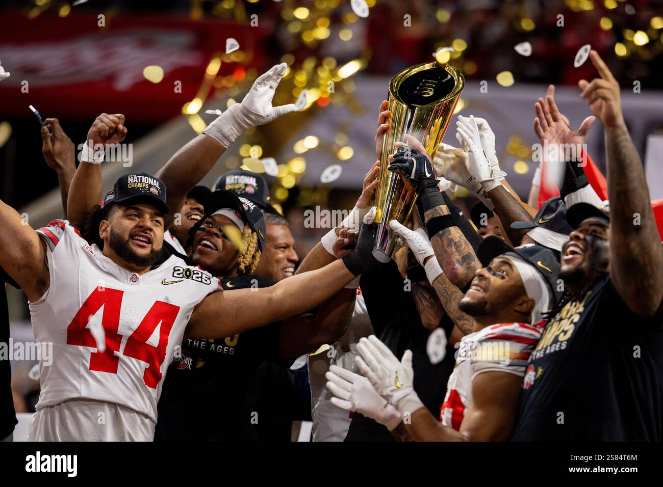 January 20, 2025 Ohio State raise the CFP National Championship trophy