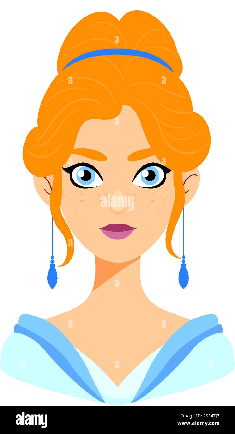Illustration of a princess with blue eyes Stock Vector Image & Art - Alamy