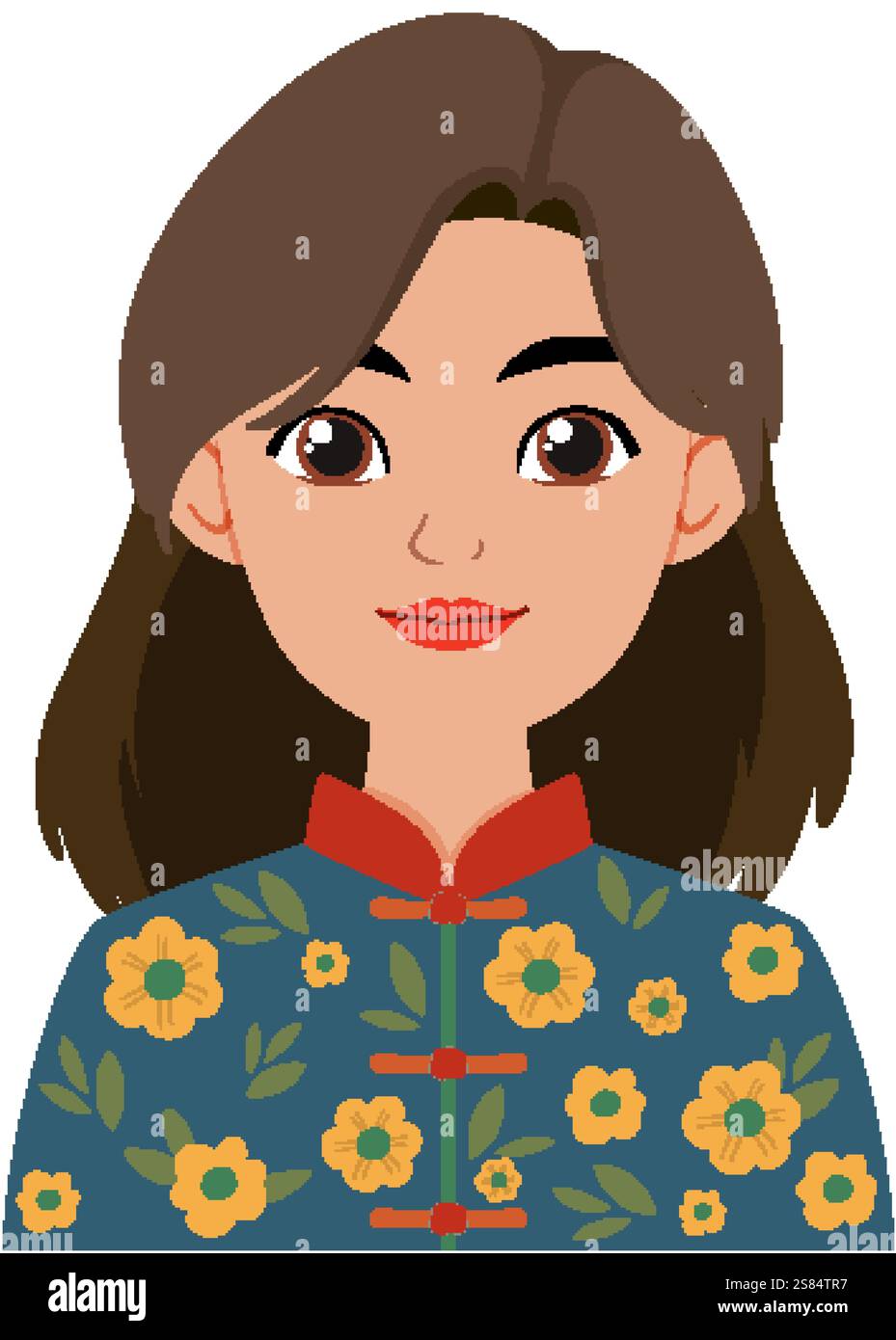 Vector art of a woman in floral attire Stock Vector Image & Art - Alamy