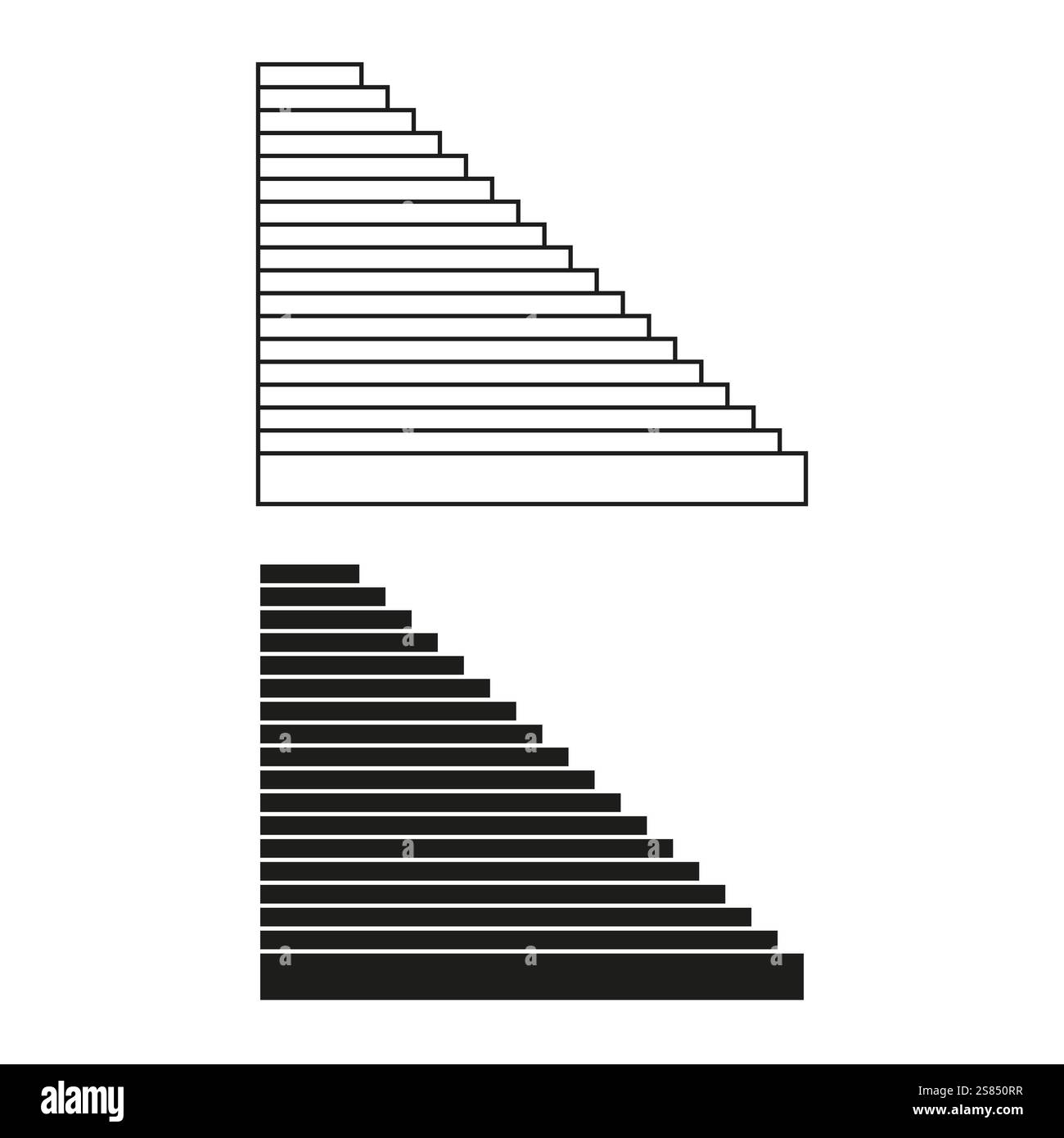 Geometric step design. Monochrome ladder graphic. Modern abstract ...