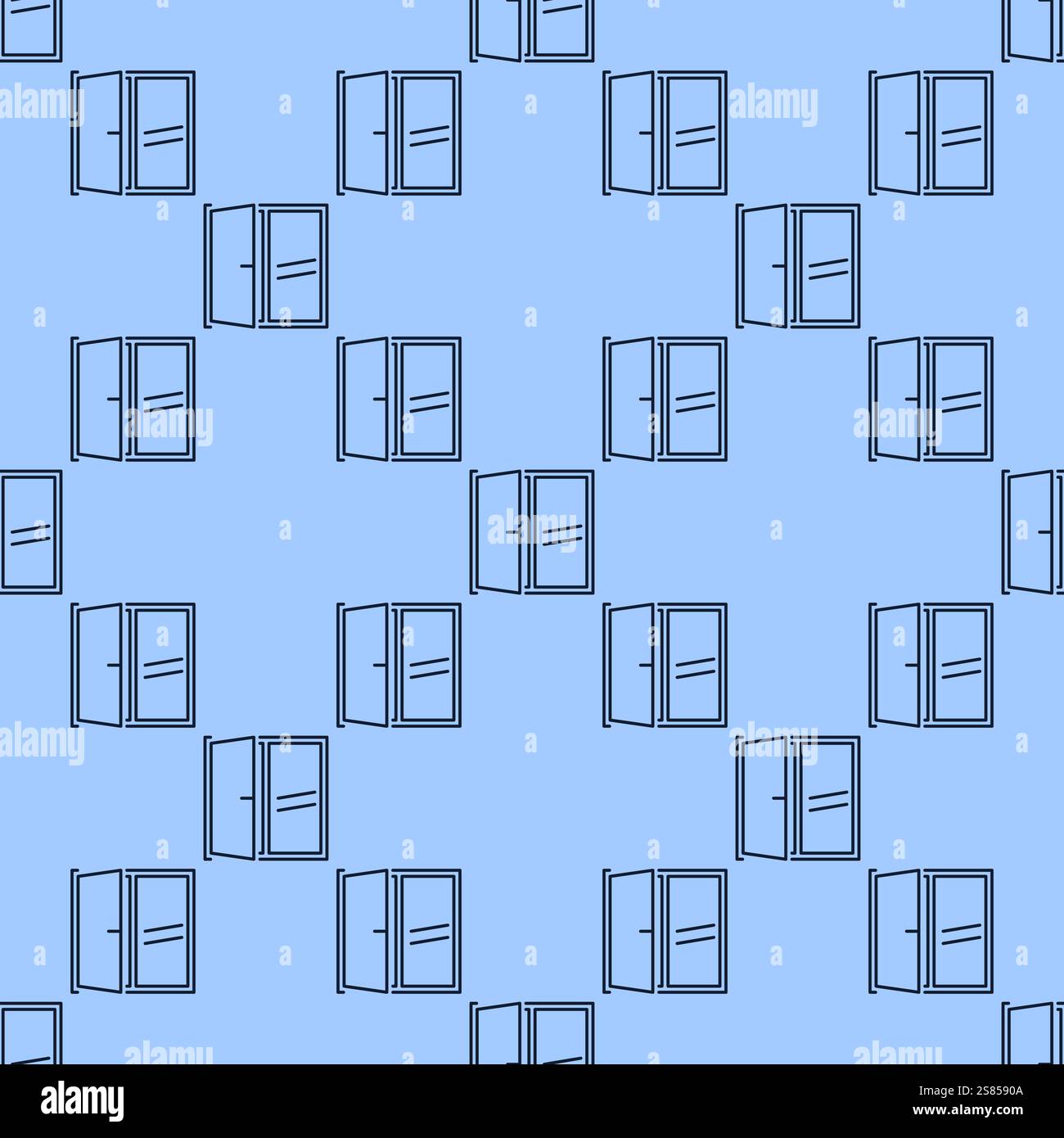 Vector Apartment Window concept linear seamless pattern Stock Vector