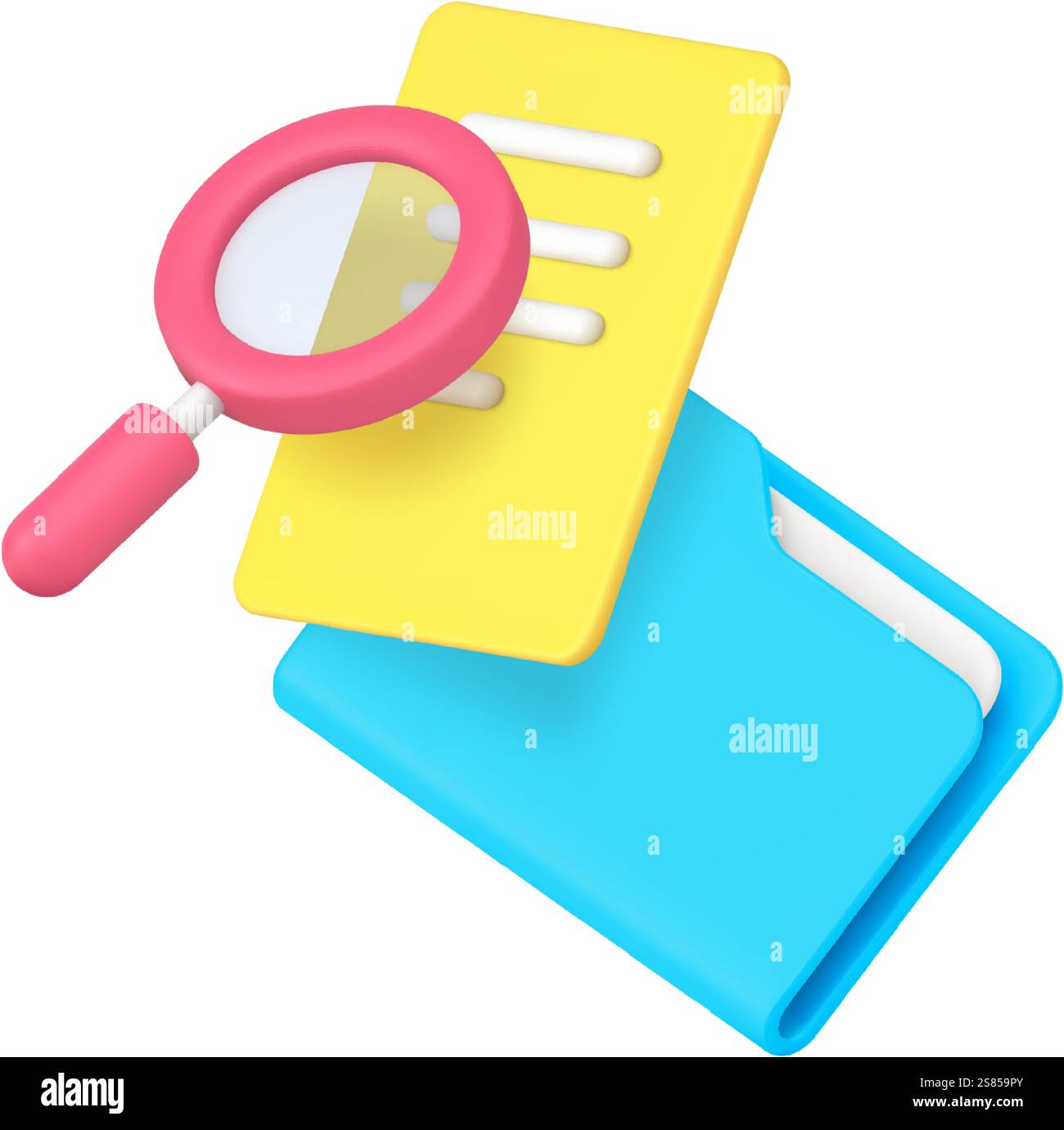 Report paper document file folder research analyzing 3d icon realistic ...