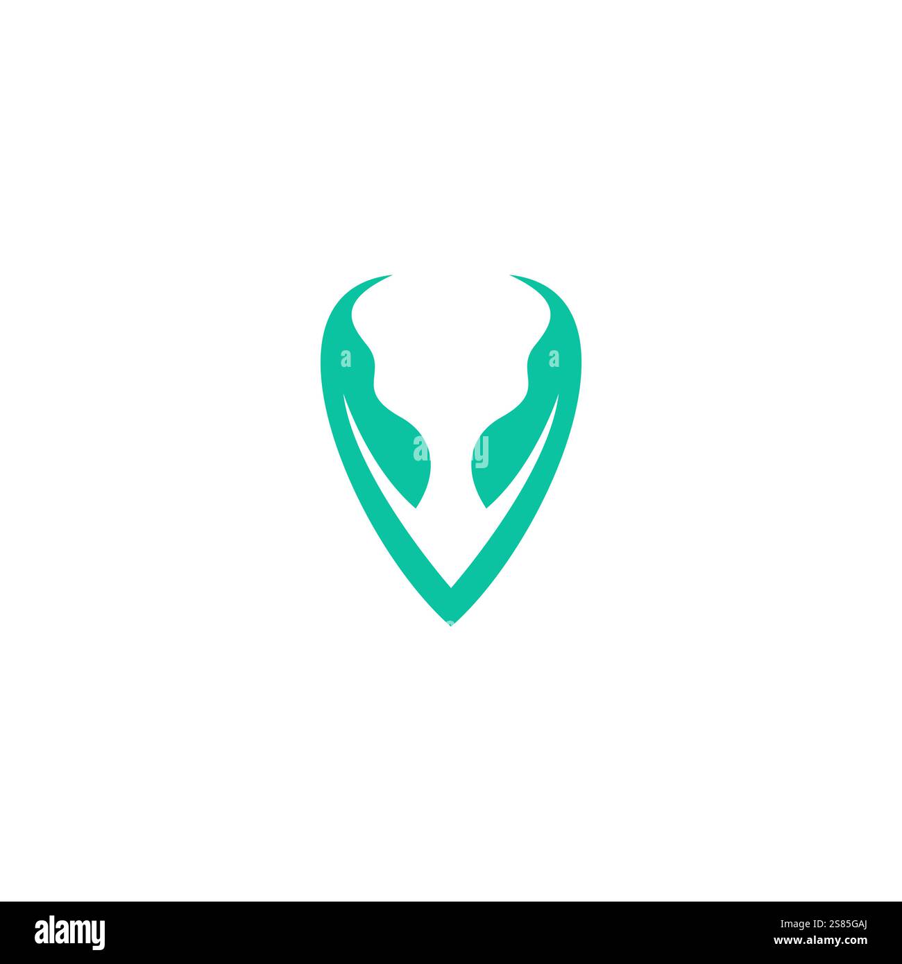Leaf letter V Logo vector Illustration. Plant Logo Stock Vector