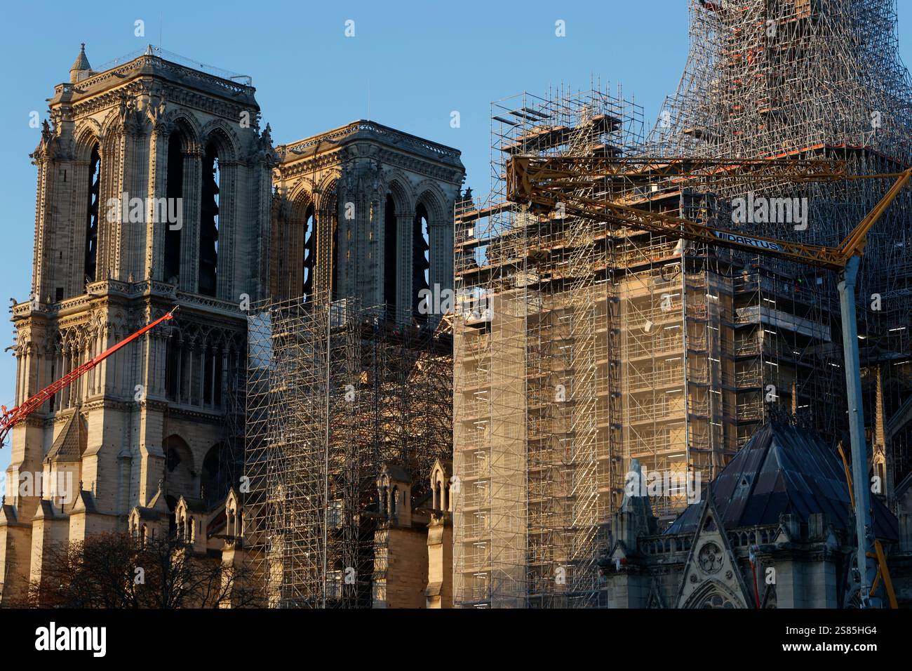 Restoration Of Notre Dame Cathedral Paris France Stock Photo Alamy