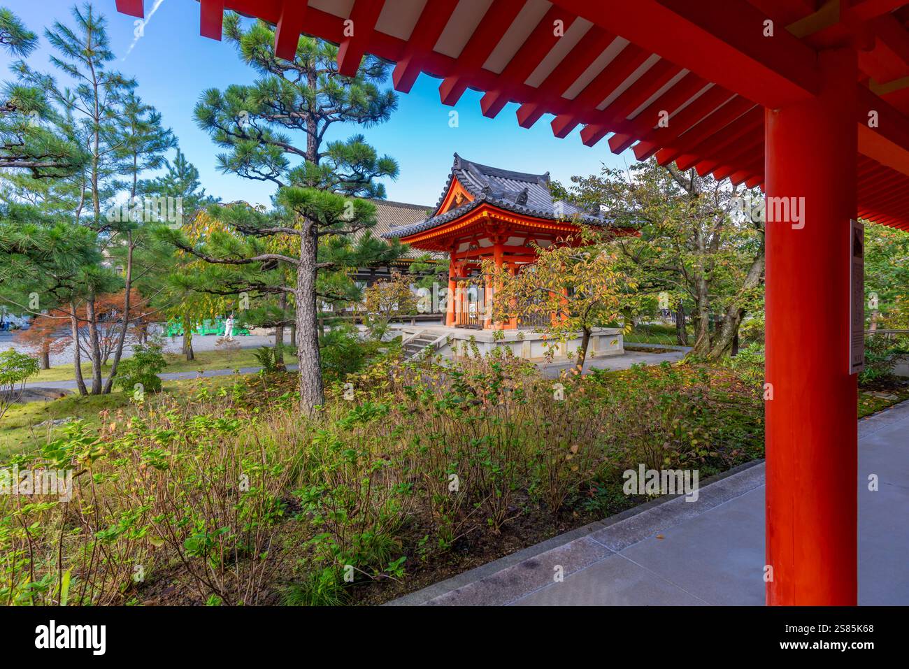 View of Shoro (Bell Buildig) in Sanjusangendo Temple, Sanjusangendomawari, Higashiyama Ward, Kyoto, Honshu, Japan Stock Photo