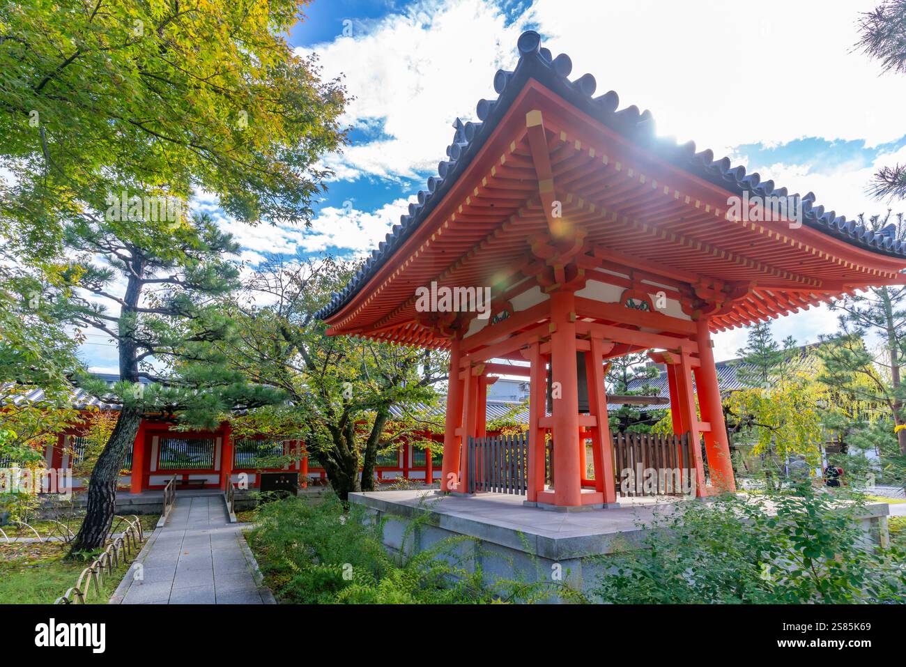 View of Shoro (Bell Building) in Sanjusangendo Temple, Sanjusangendomawari, Higashiyama Ward, Kyoto, Honshu, Japan Stock Photo