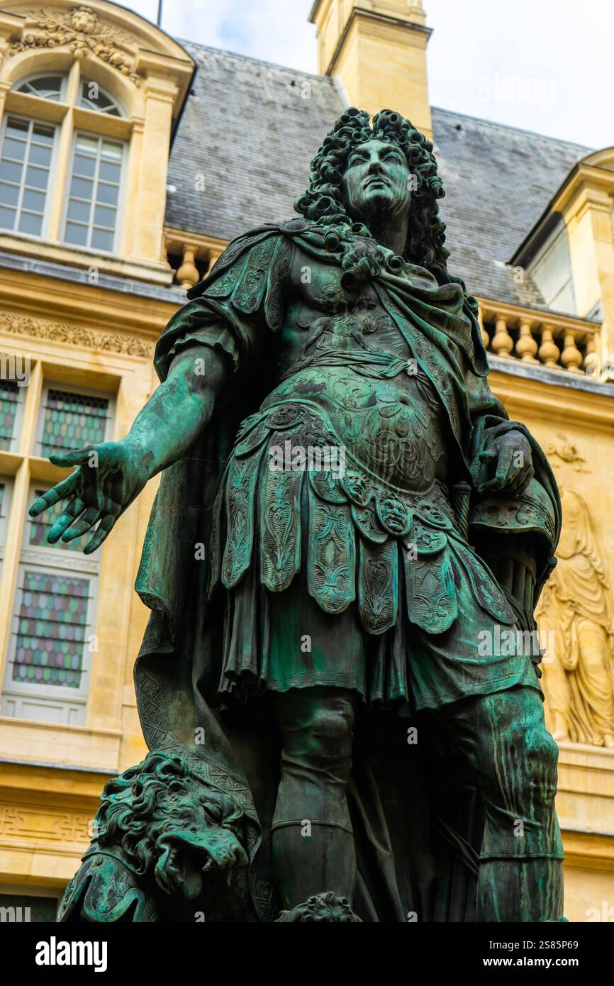 Statue of Louis XIV in the courtyard of the Musee Carnavalet, Paris, France Stock Photo