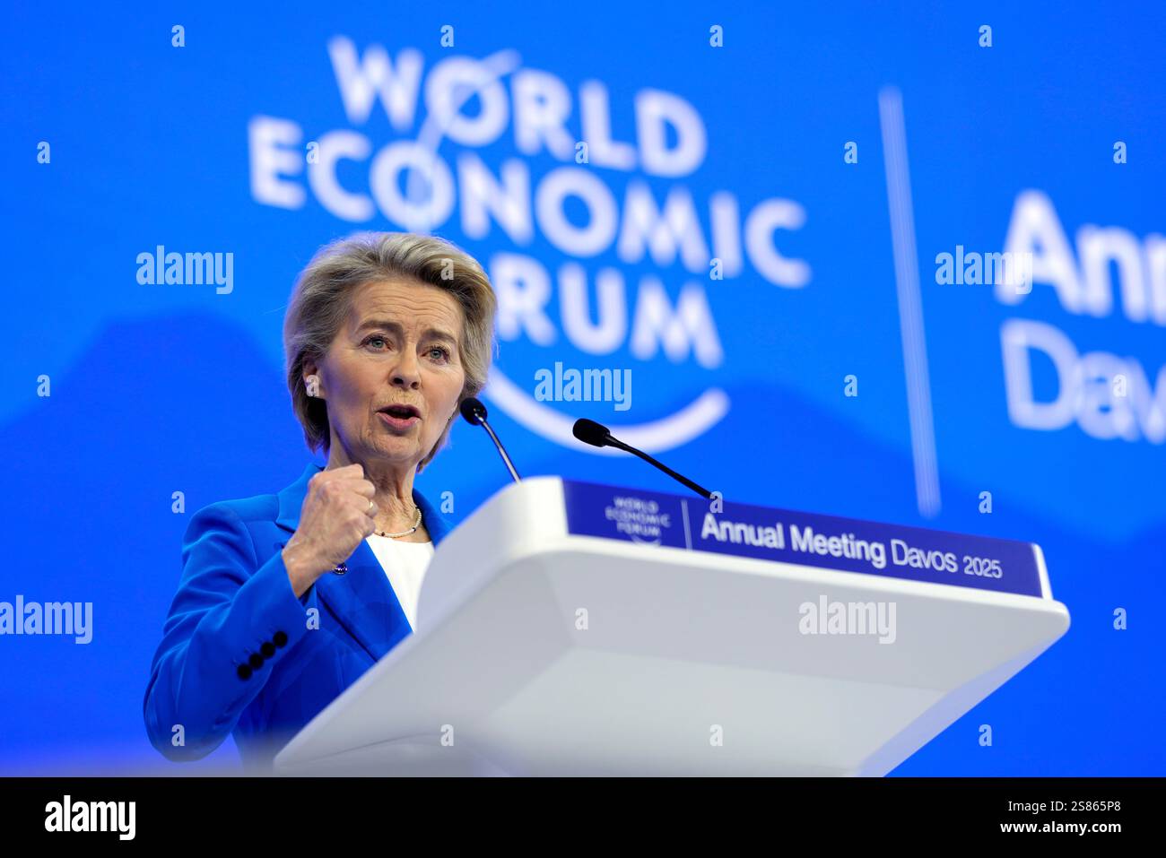 Ursula von der Leyen, President of the European Commission, speaks at ...