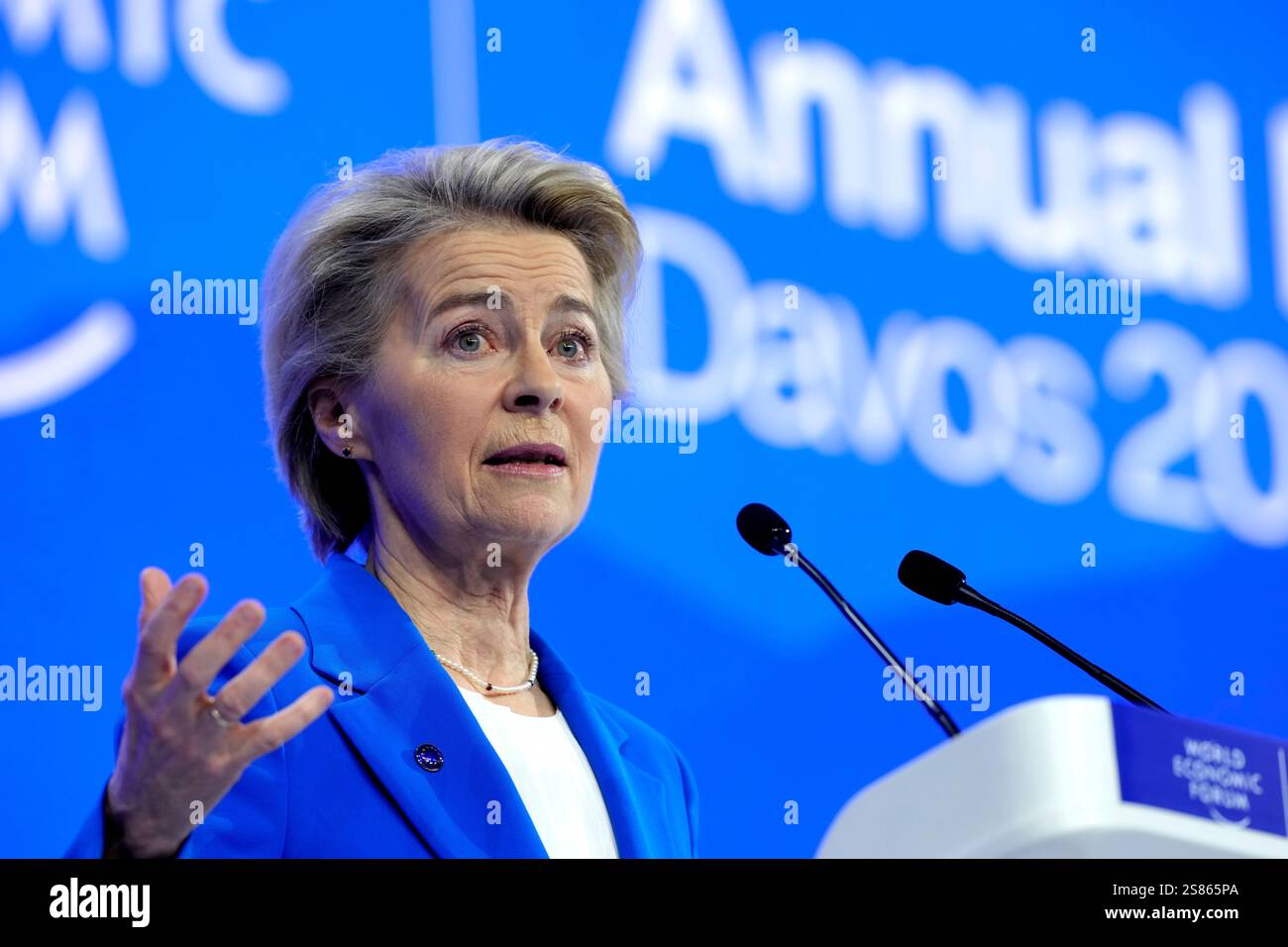 Ursula von der Leyen, President of the European Commission, speaks at ...