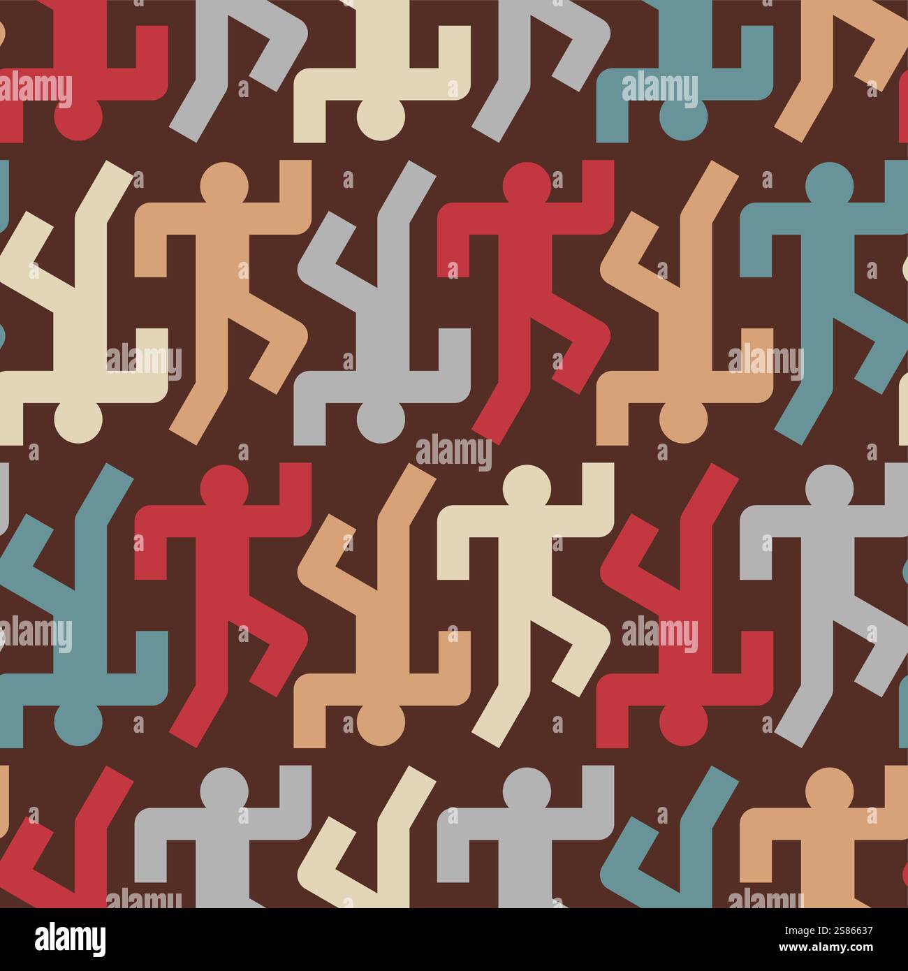Running man pattern seamless. Run background. Stock Vector