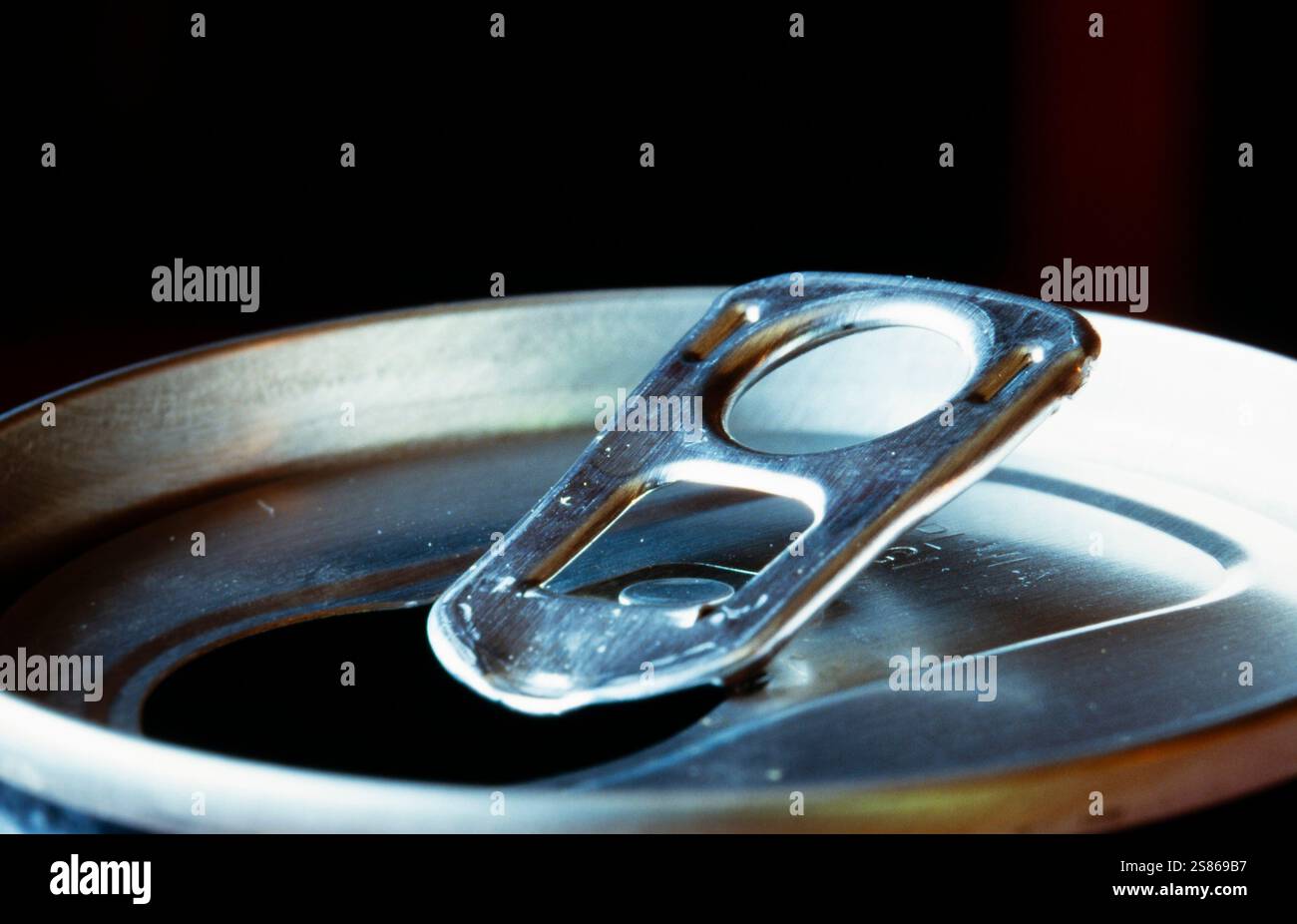 Opened beer can Stock Photo