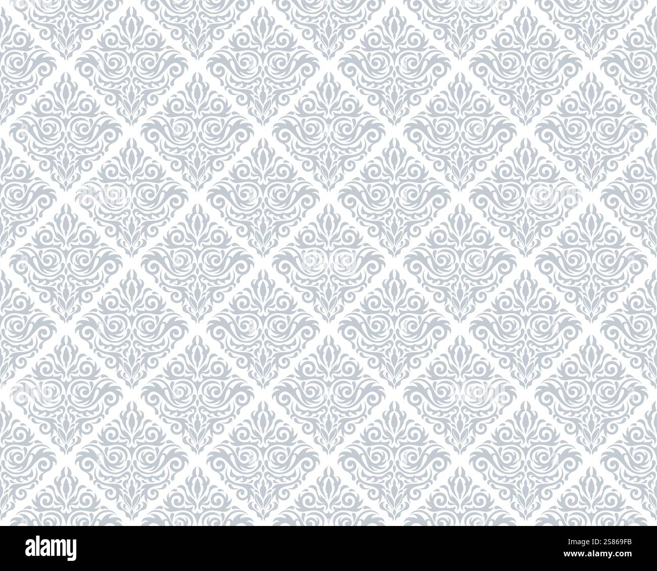 Horizontally And Vertically Repeatable Vector Seamless Damask Vintage Pattern. Stock Vector