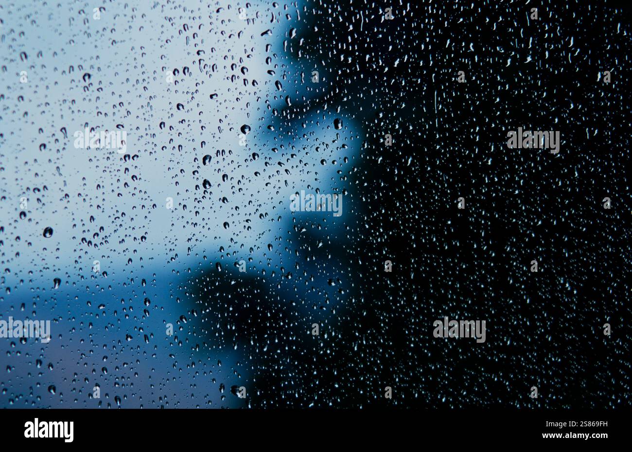 Raindrops on window Stock Photo
