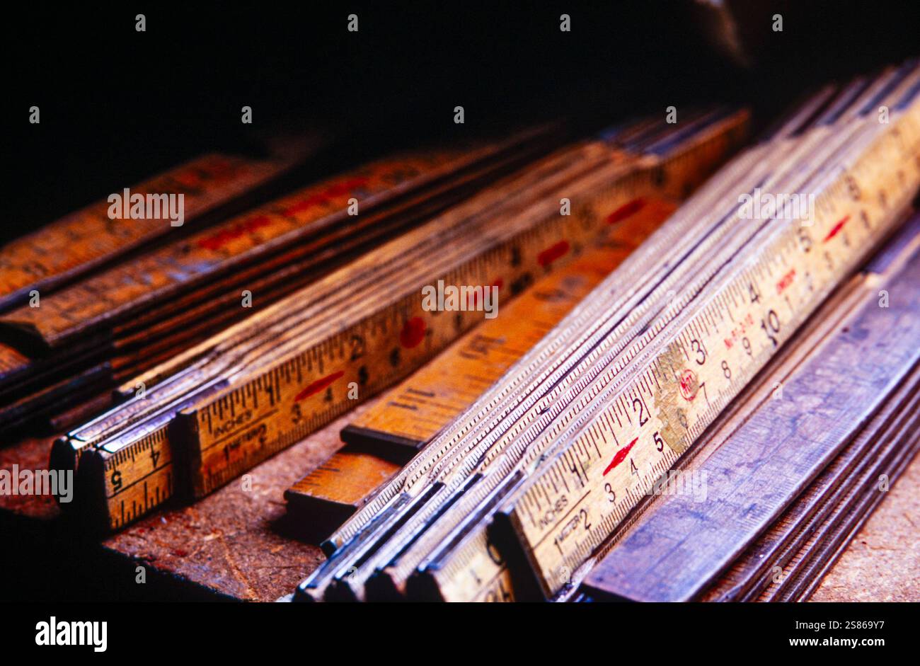 Folding rules Stock Photo