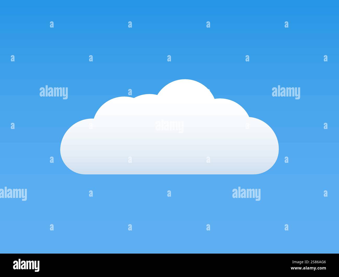 White colour cloud shining in Blue sky background. Cloud icon, cloud shape. Different shapes clouds gradient and 3d design.Design for element for logo Stock Vector