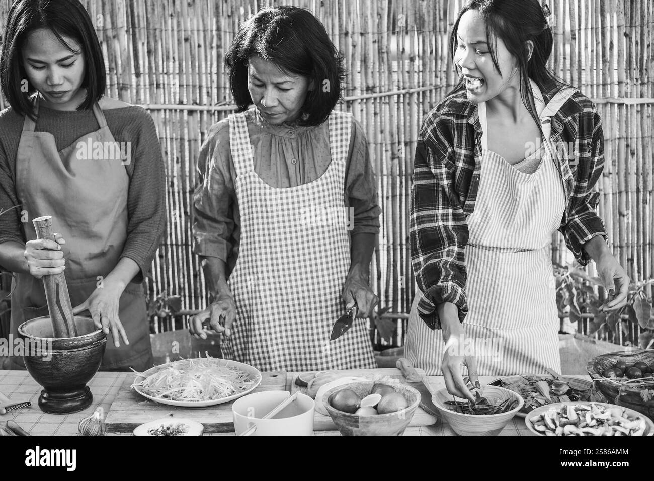 Mum cooking Black and White Stock Photos &amp; Images - Alamy