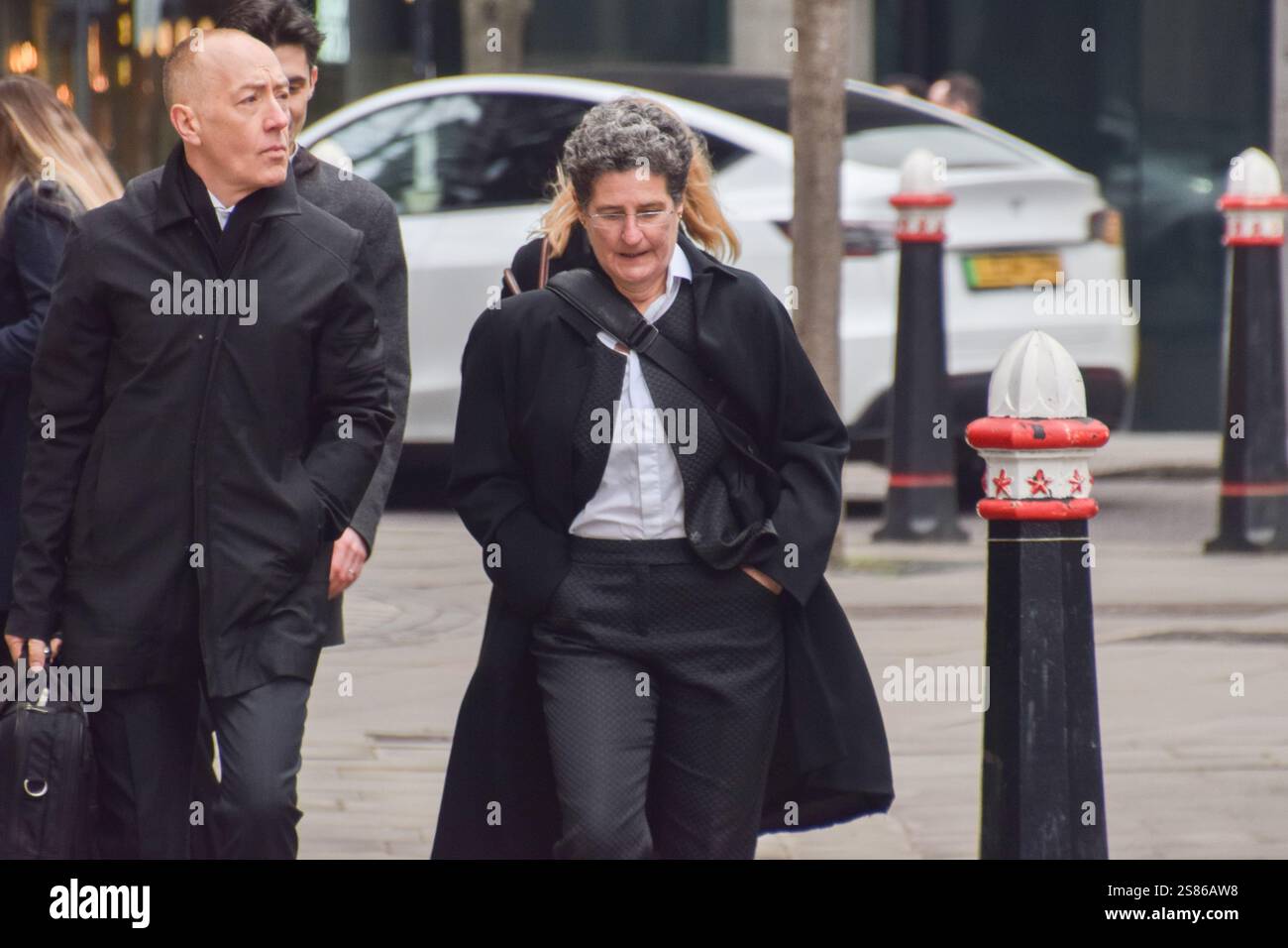 London, England, UK. 21st Jan, 2025. News Group Newspapers' lawyer CLARE MONTGOMERY KC arrives at the Royal Courts of Justice, Rolls Building, on the first day of Prince Harry's legal action against News Group Newspapers, the publisher of The Sun newspaper, over allegations of unlawful information gathering. (Credit Image: © Vuk Valcic/ZUMA Press Wire) EDITORIAL USAGE ONLY! Not for Commercial USAGE! Credit: ZUMA Press, Inc./Alamy Live News Credit: ZUMA Press, Inc./Alamy Live News Stock Photo