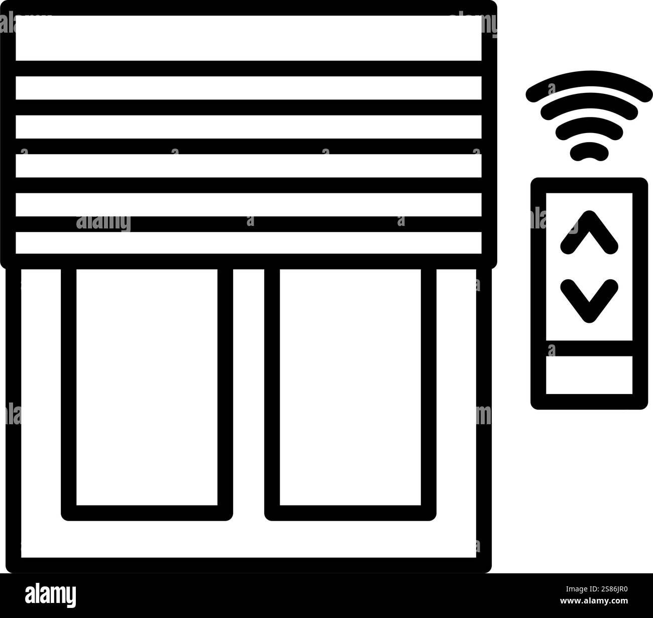 curtains smart home line icon Stock Vector