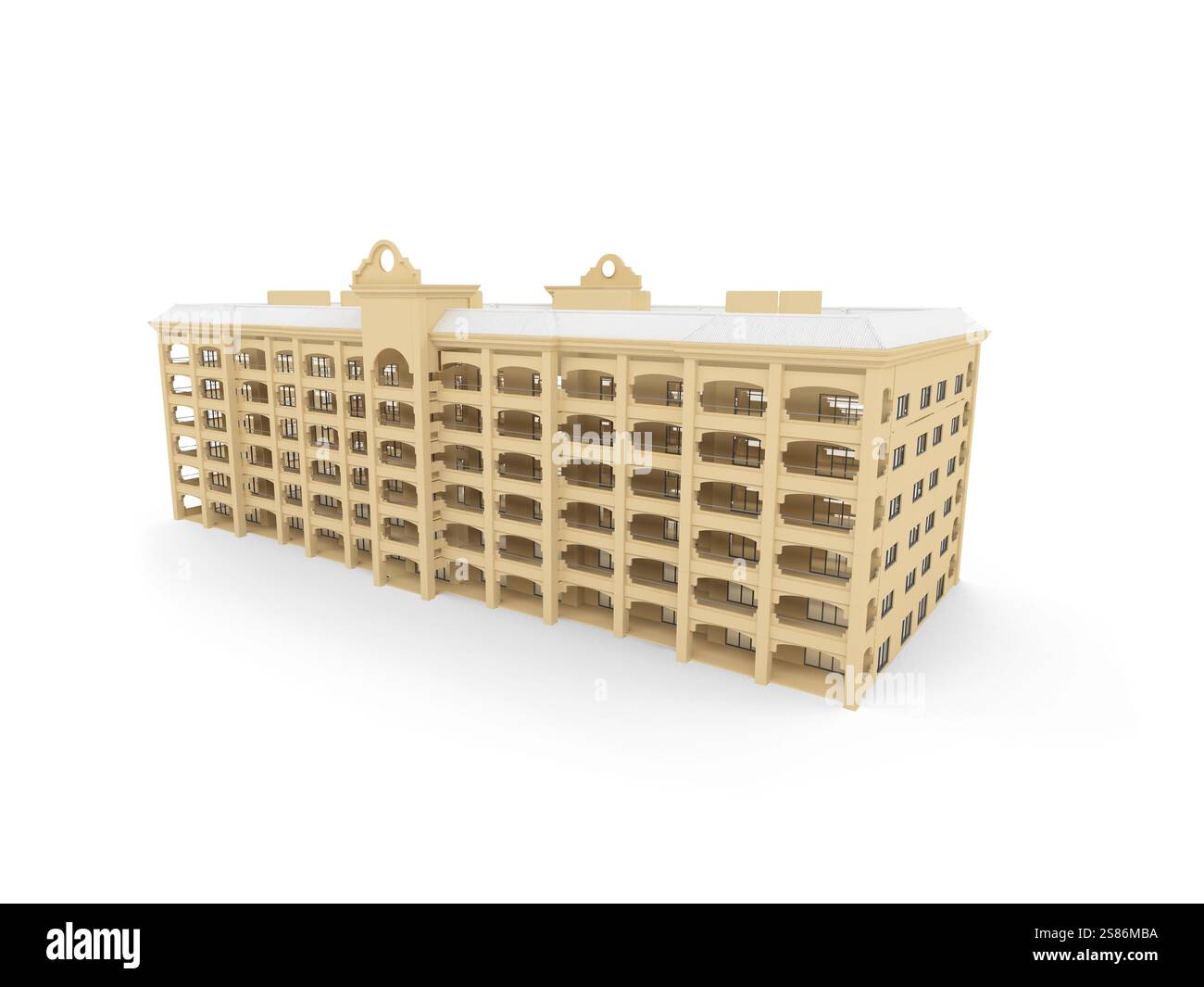 Isolated hotel on a white background Stock Photo