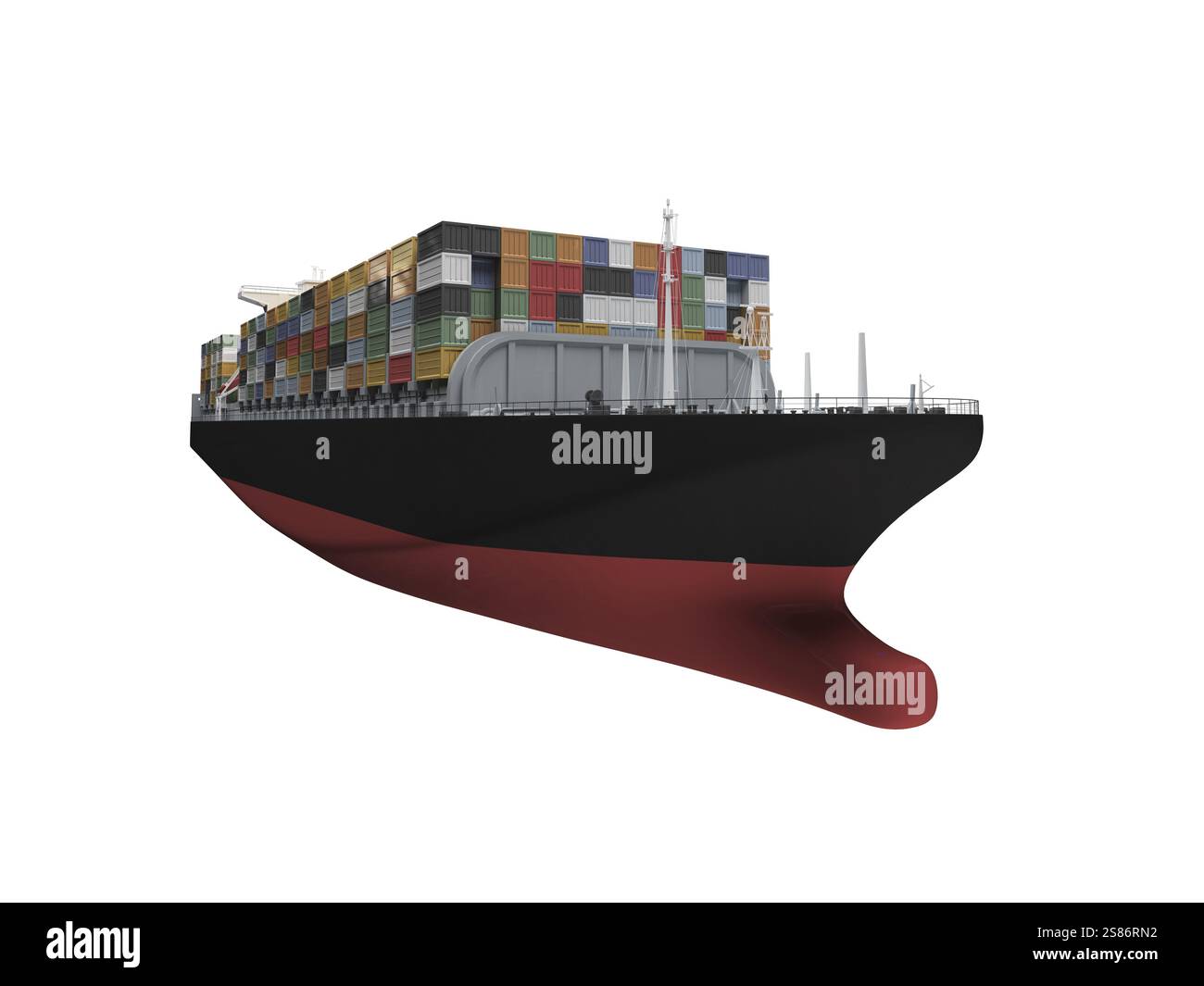 Isolated container ship over white Stock Photo - Alamy