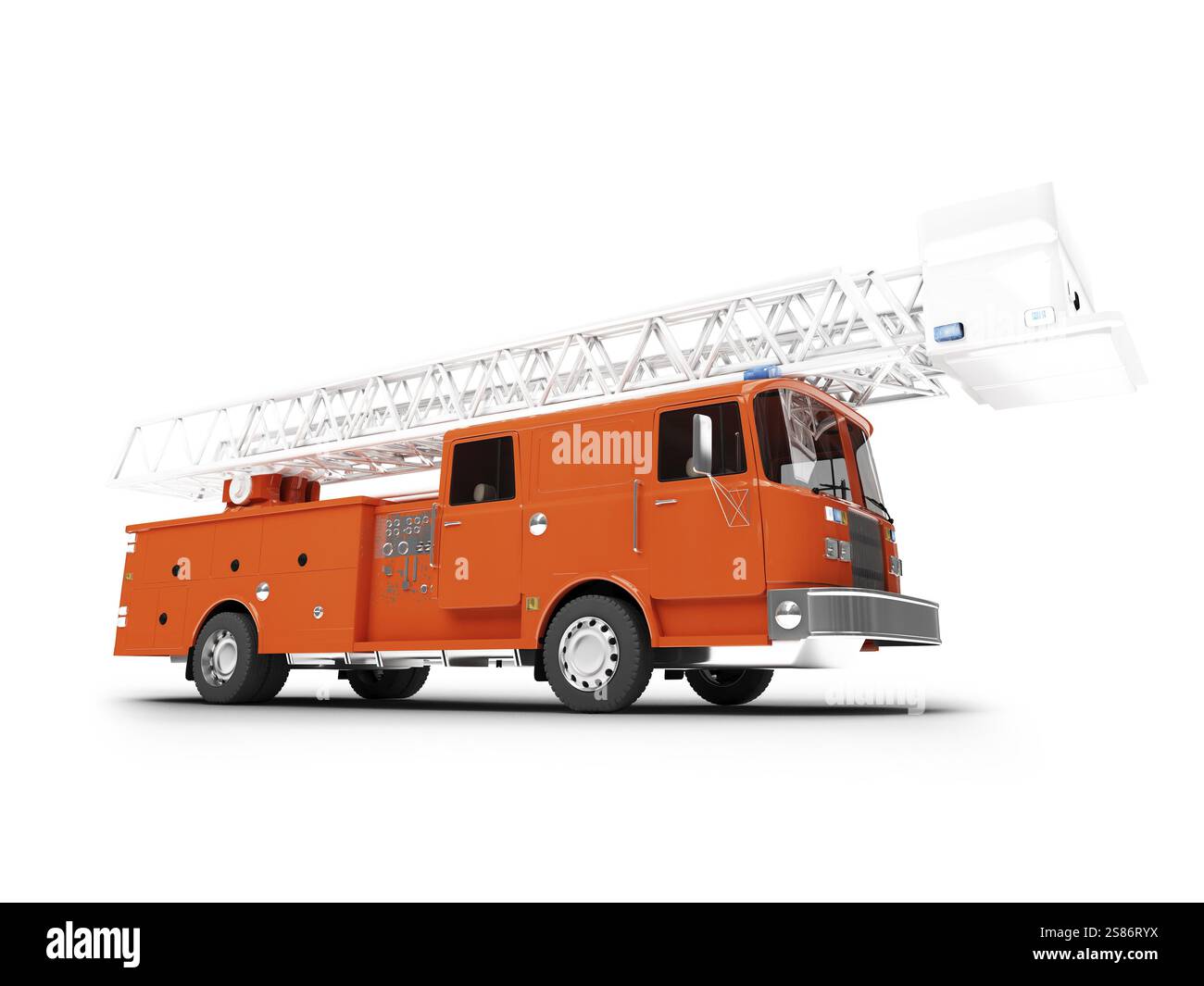 Firetruck on white background Stock Photo - Alamy