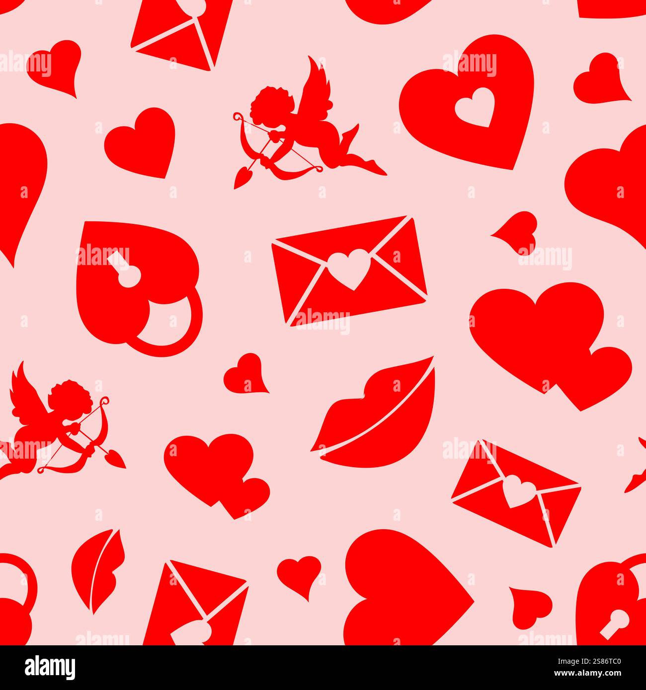 Valentine's day seamless pattern. Vector illustration Stock Vector ...