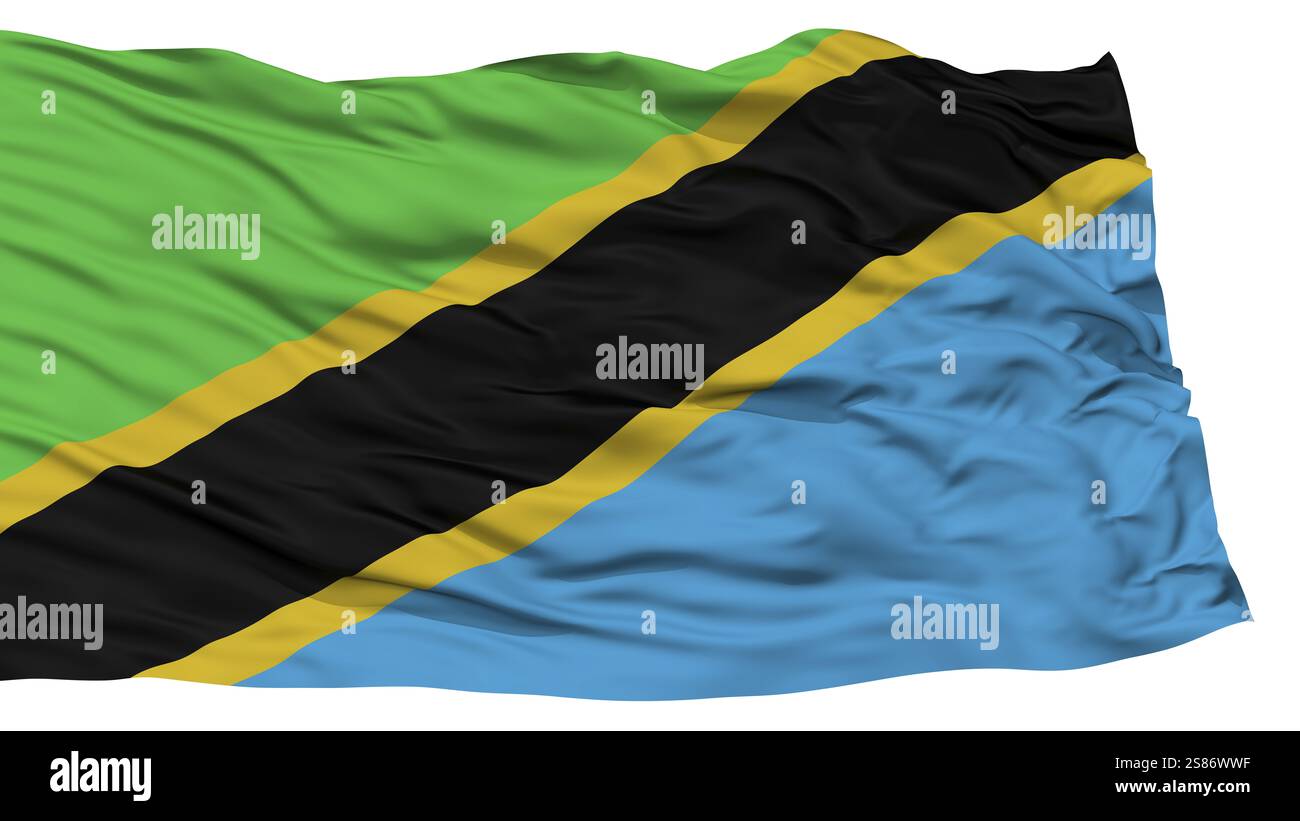 Isolated Tanzania Flag, Waving on White Background, High Resolution ...