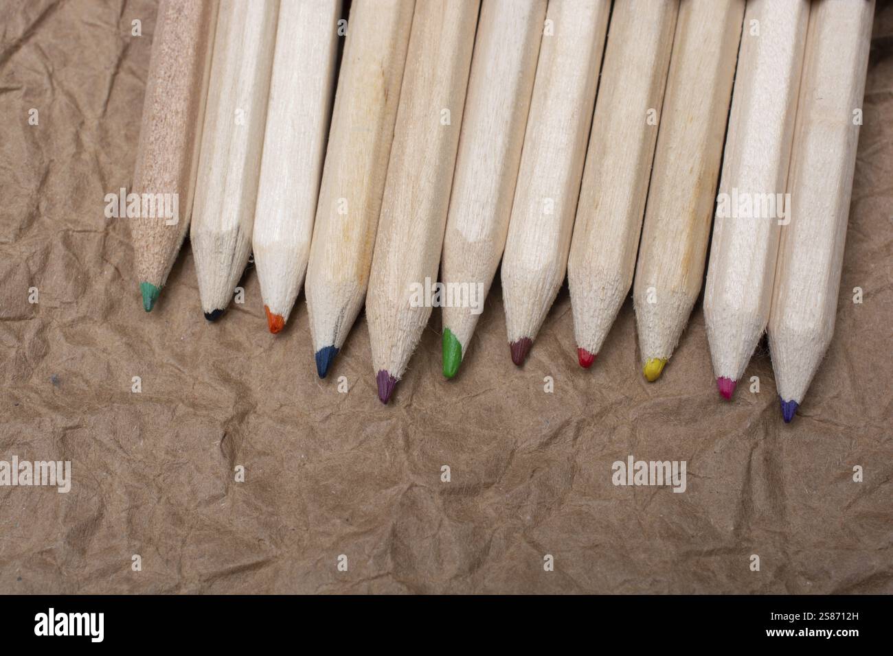 Colored pencilso paper background Stock Photo