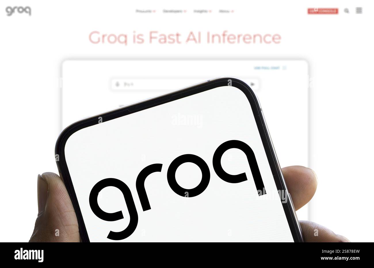 Groq logo is displayed on smartphone. Groq, Inc. is an American ...