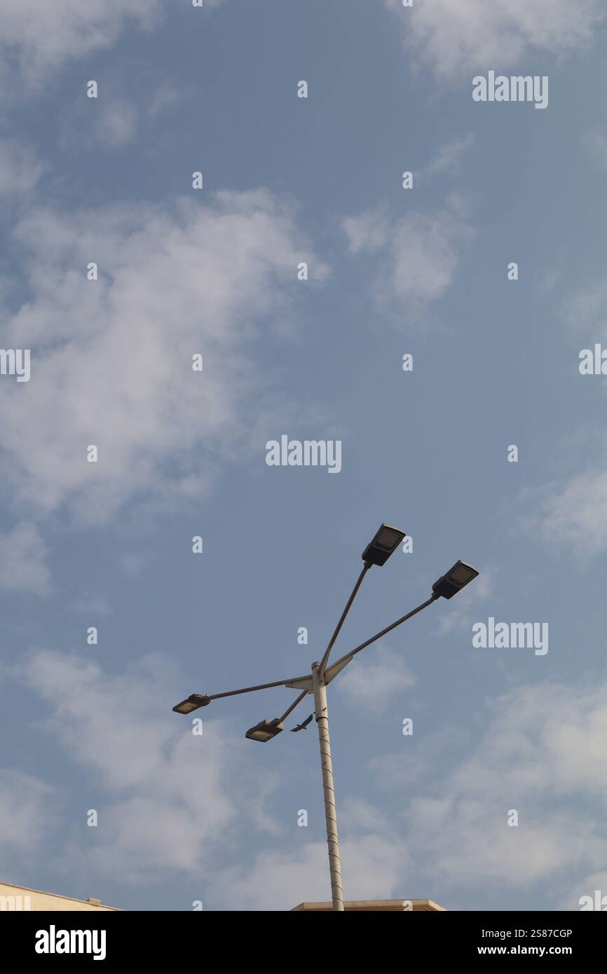A street lamp under bright sky. Stock Photo