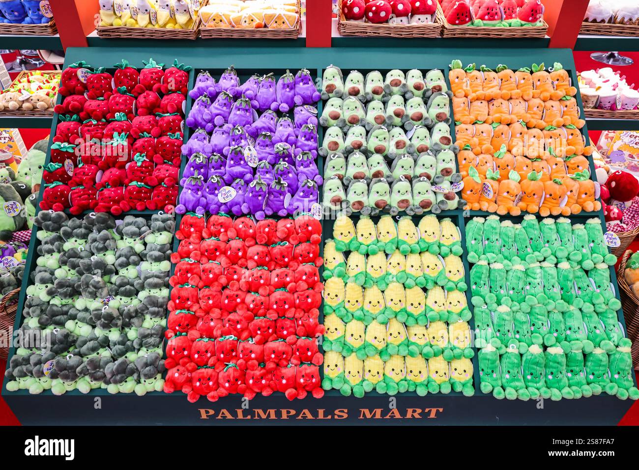 London, UK, 21st Jan 2025. Palm Pals soft toys on displays, arranged as