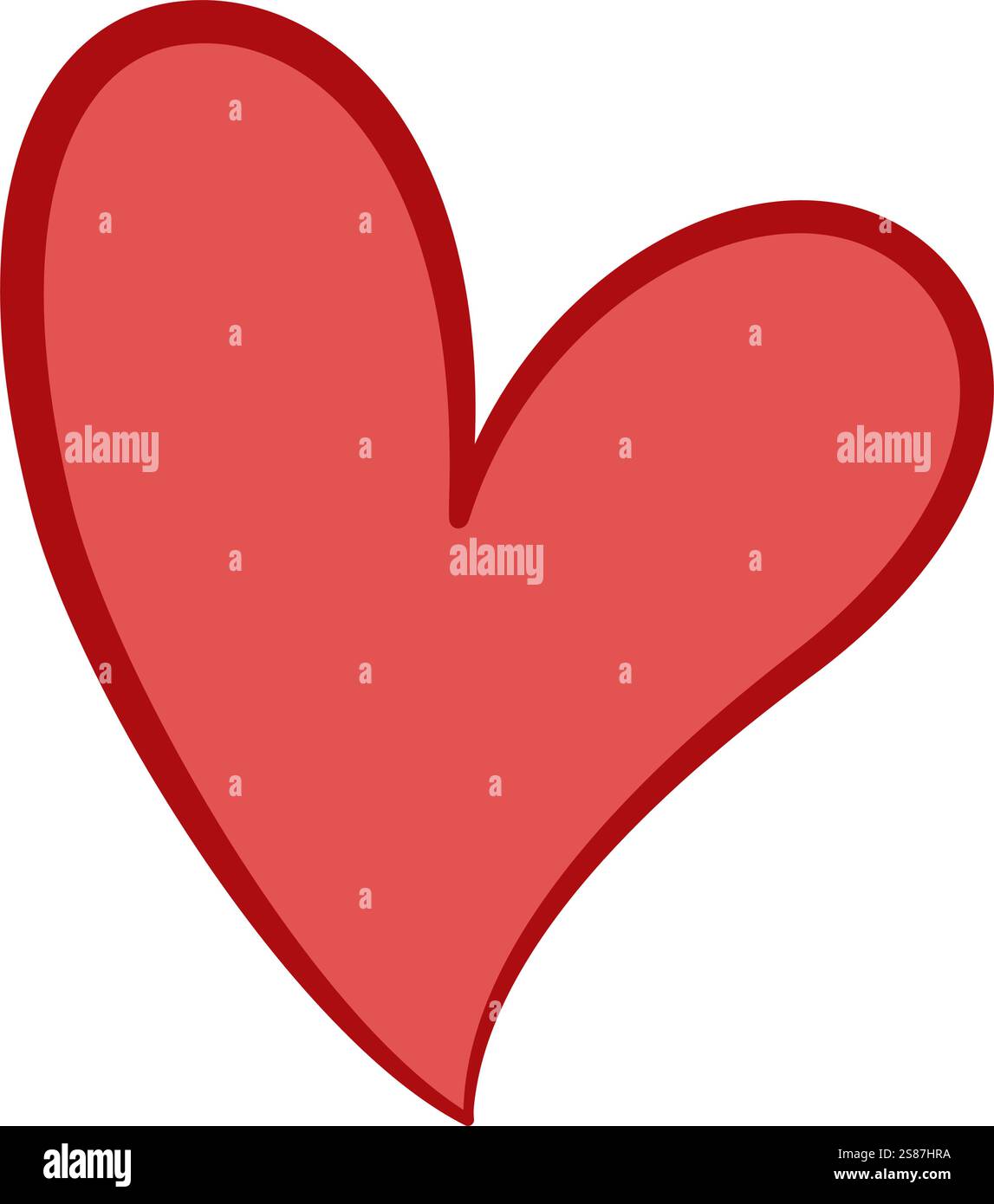 Valentine red heart icon doodle style. Heart shape, love, romance ...