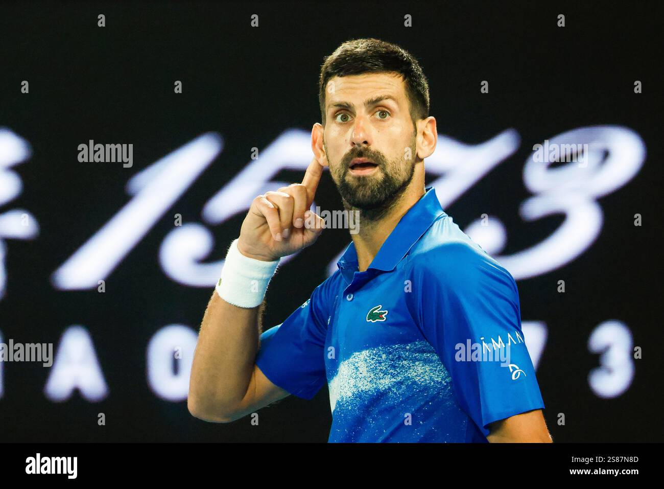 Melbourne, Australia, 21 Jan 2025. Novak Djokovic (SRB) during the 2025 Tennis Australian Open