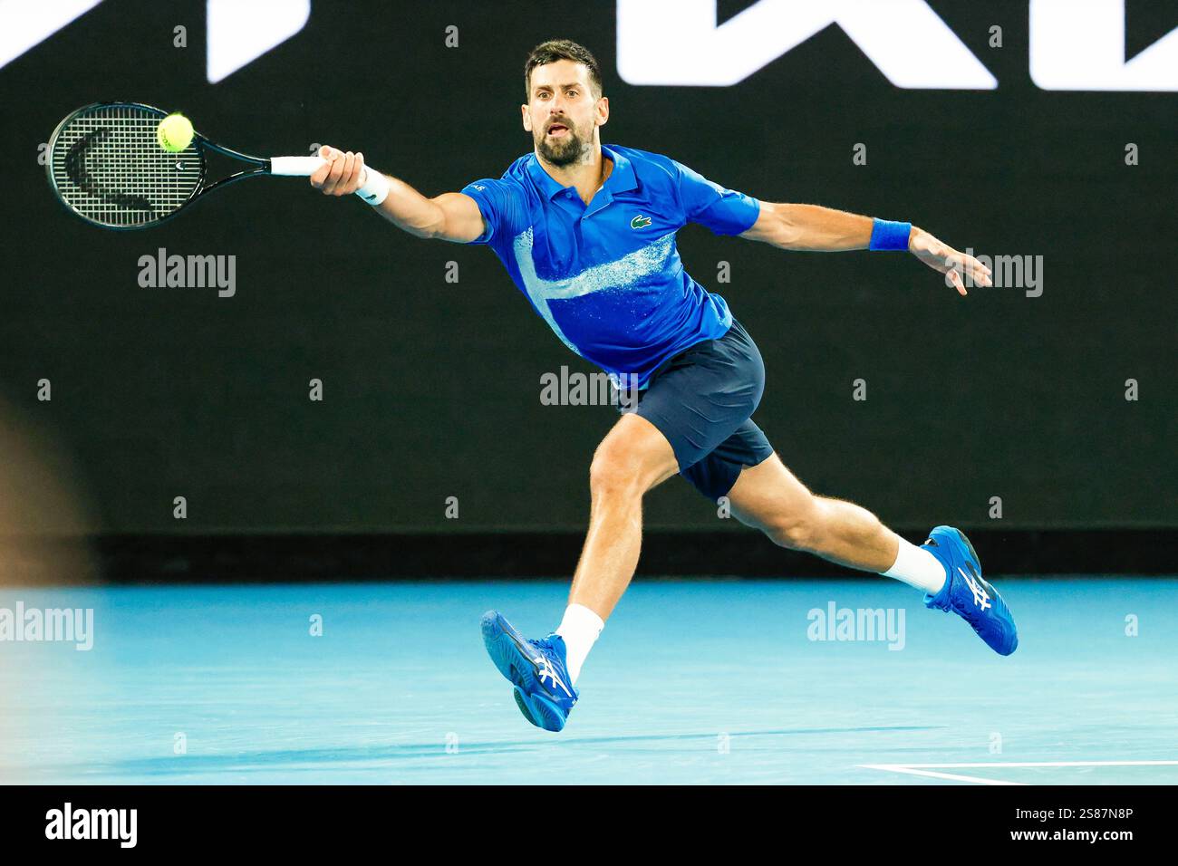 Melbourne, Australia, 22 Jan 2025. Novak Djokovic (SRB) during the 2025 Tennis Australian Open