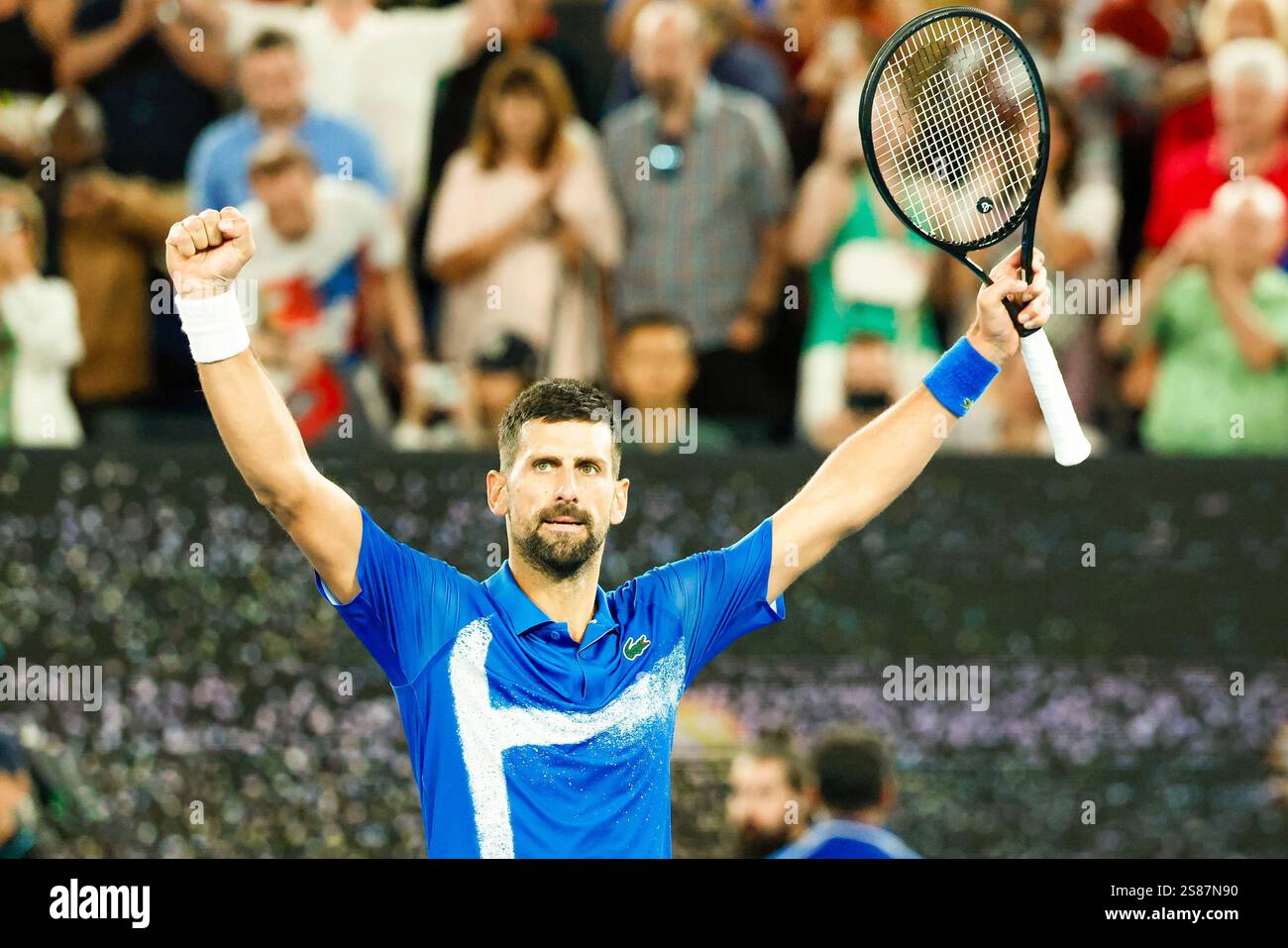 Melbourne, Australia, 22 Jan 2025. Novak Djokovic (SRB) during the 2025 Tennis Australian Open