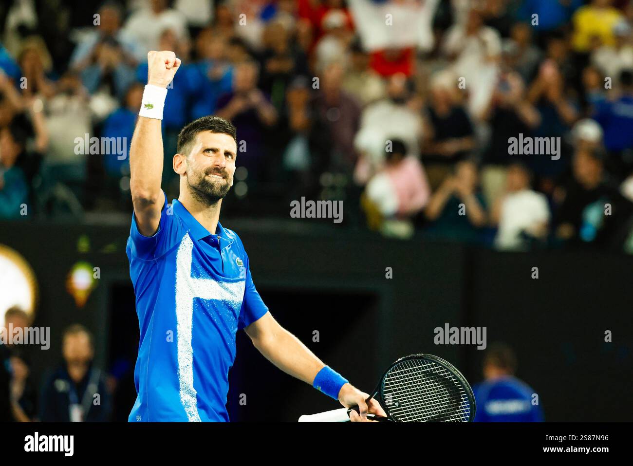 Melbourne, Australia, 22 Jan 2025. Novak Djokovic (SRB) during the 2025 Tennis Australian Open