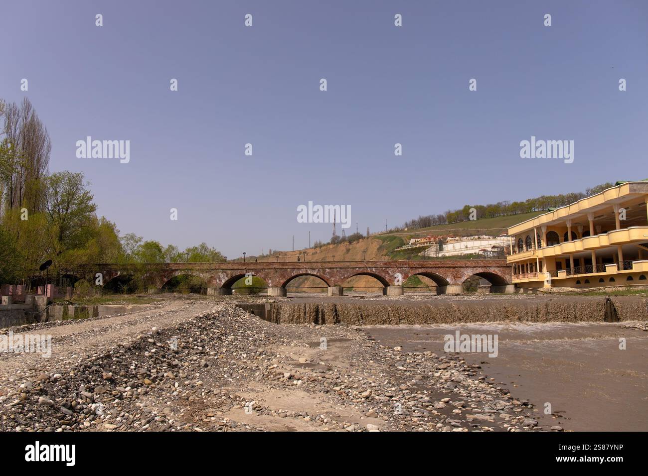 Guba Rivers City of Guba. Azerbaijan. 04.19.2022. Rough flow of water in the river ...