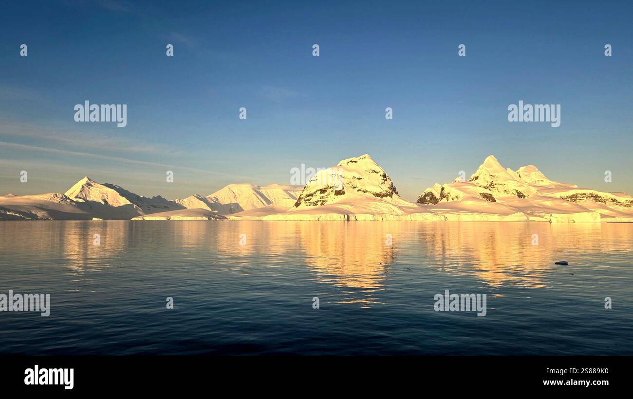 Sunset Reflections in Antarctica - Smartphone Captured Stock Image