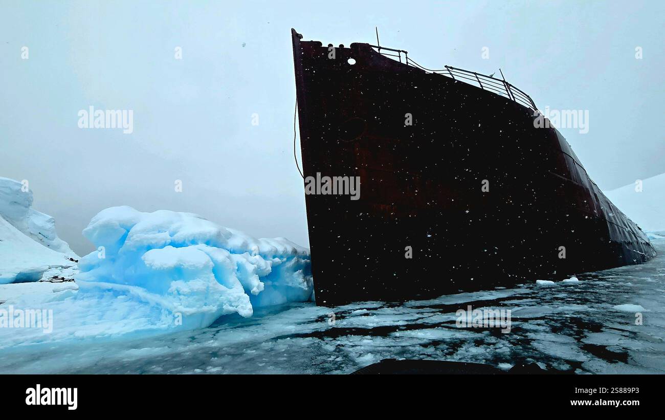 Shipwreck in Antarctica - Smartphone Captured Stock Image