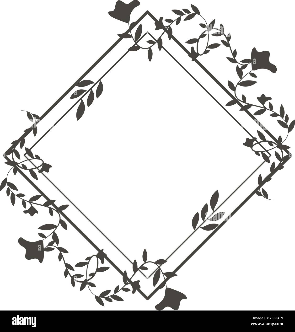 floral frame rhombus design Stock Vector Image & Art - Alamy