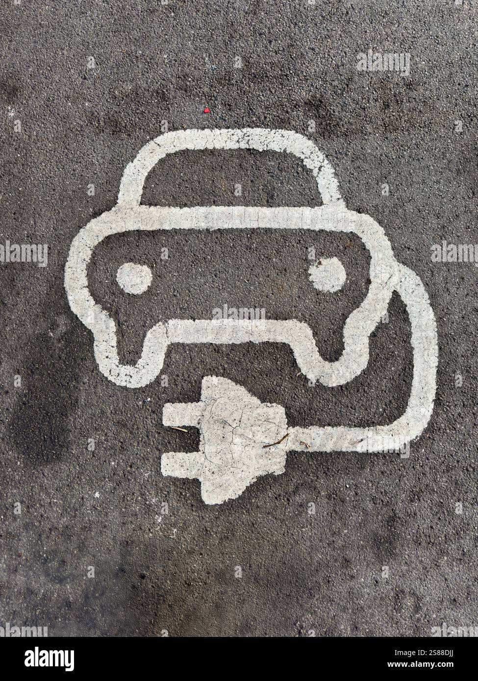 Charging bay for electric vehicles - Smartphone Captured Stock Image