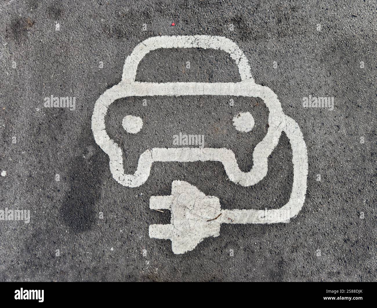 Charging bay for electric vehicles - Smartphone Captured Stock Image