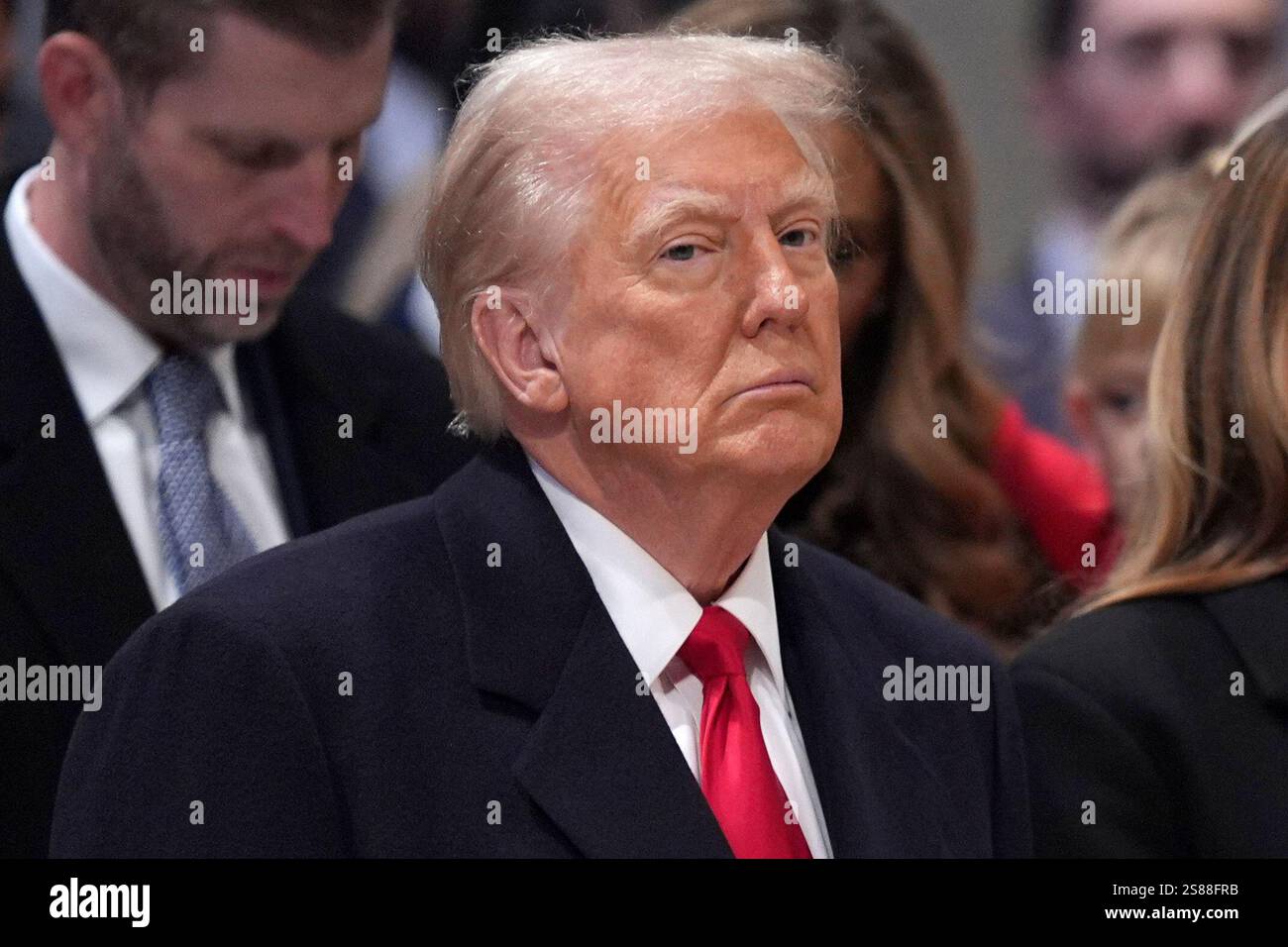President Donald Trump attends the national prayer service at the