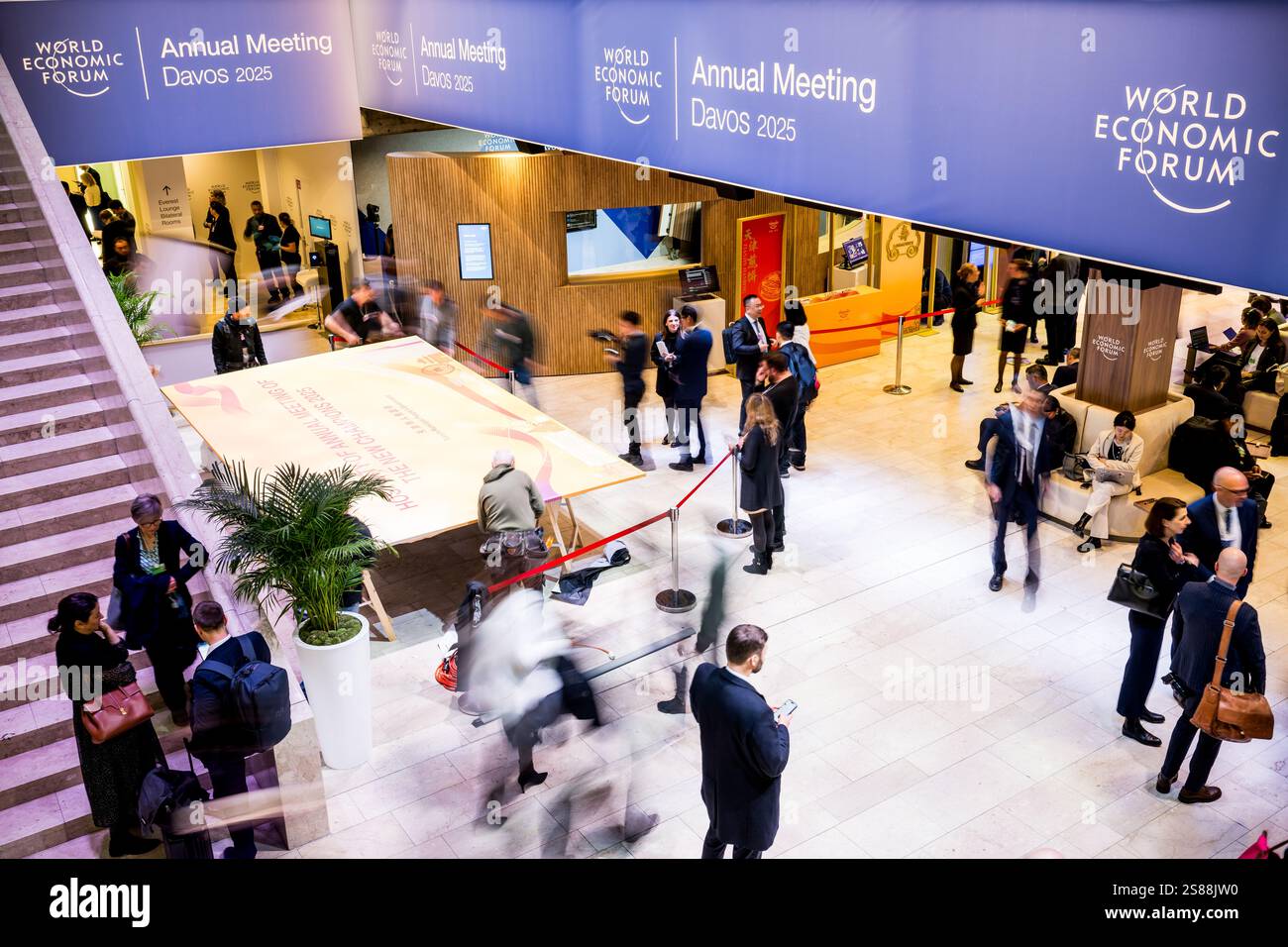 A pictured showing the logo pictured during the 2025 World Economic Forum Annual Meeting in