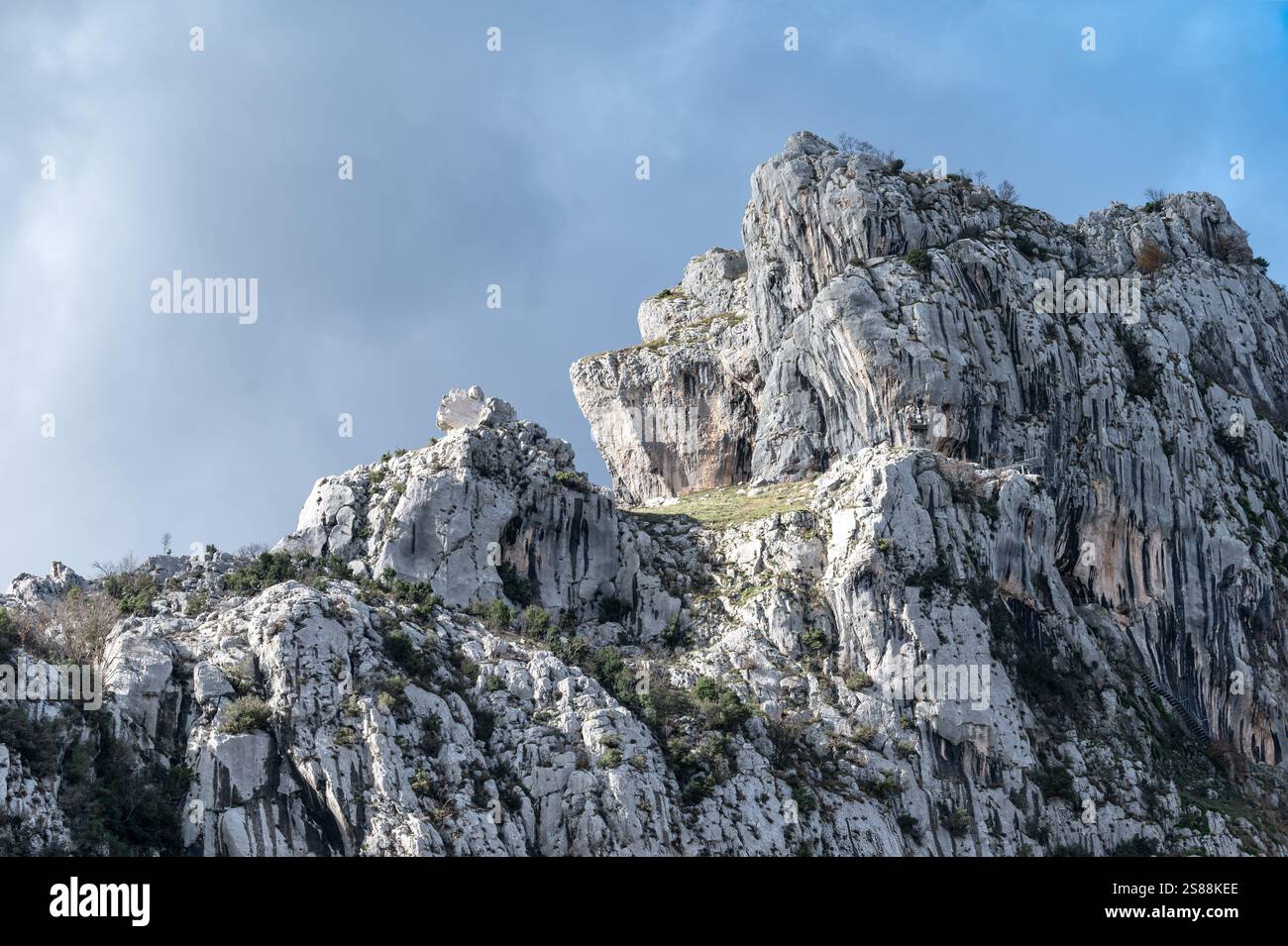 Detail of rock formations in the Bovilla  or Gamti Mountains, Albania Stock Photo