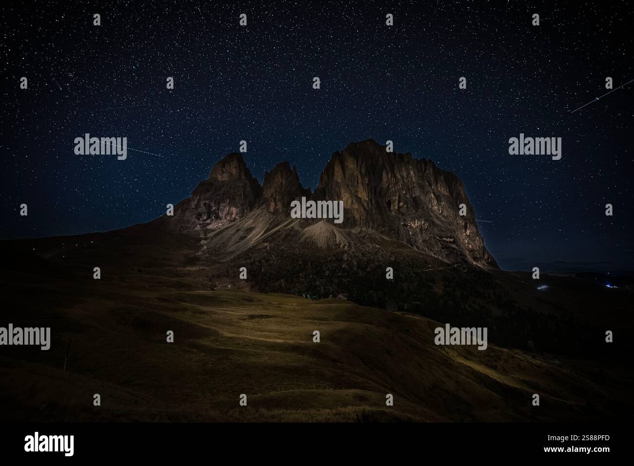 Starry night on Dolomites Stock Photo