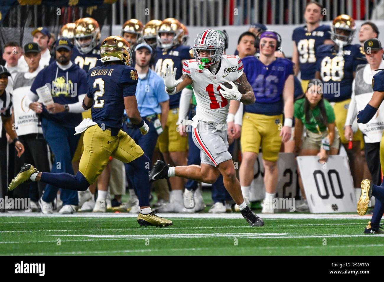ATLANTA, GA – JANUARY 20: Wide Receiver Brandon Inniss #11 of the Ohio ...