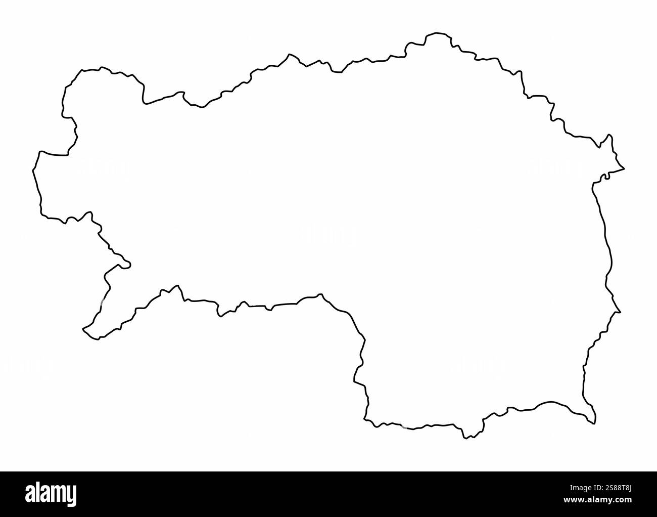 Styria State Outline Map Isolated On White Background Austria Stock Styria State Outline Map Isolated On White Background Austria Stock